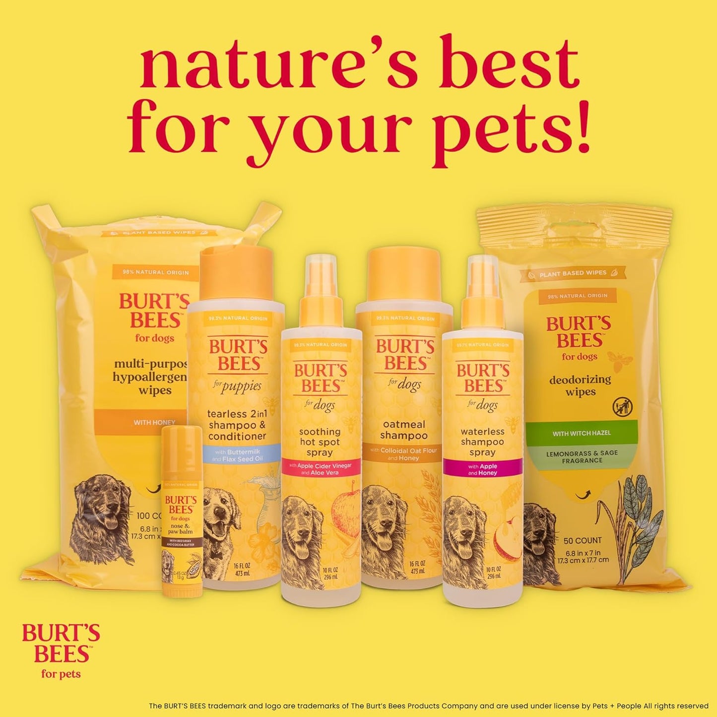Burt'S Bees for Dogs Multipurpose Grooming Wipes, 50 Ct - Puppy and Dog Wipes for All Purpose Grooming - Burts Bees Wipes, Pet Wipes for Dogs, Puppy Wipes, Dog Face Wipes, Paw Wipes
