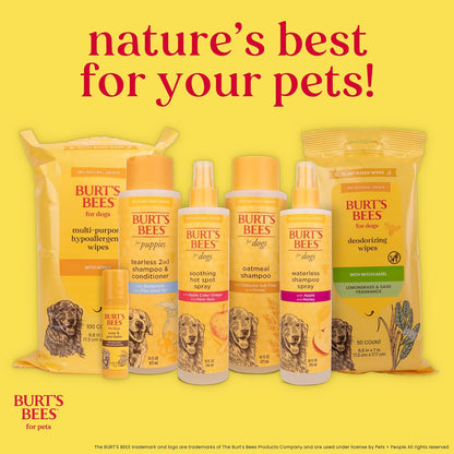 Burt'S Bees for Dogs Multipurpose Grooming Wipes, 50 Ct - Puppy and Dog Wipes for All Purpose Grooming - Burts Bees Wipes, Pet Wipes for Dogs, Puppy Wipes, Dog Face Wipes, Paw Wipes