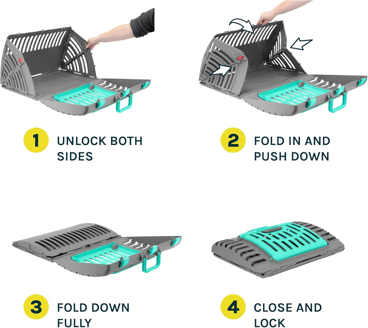 Foldable Travel Cat Carrier - Front Door Plastic Collapsible Carrier Collection, Waterproof Bed